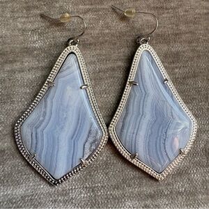 Kendra Scott Alexandra Earrings, Blue Lace Agate / Silver
